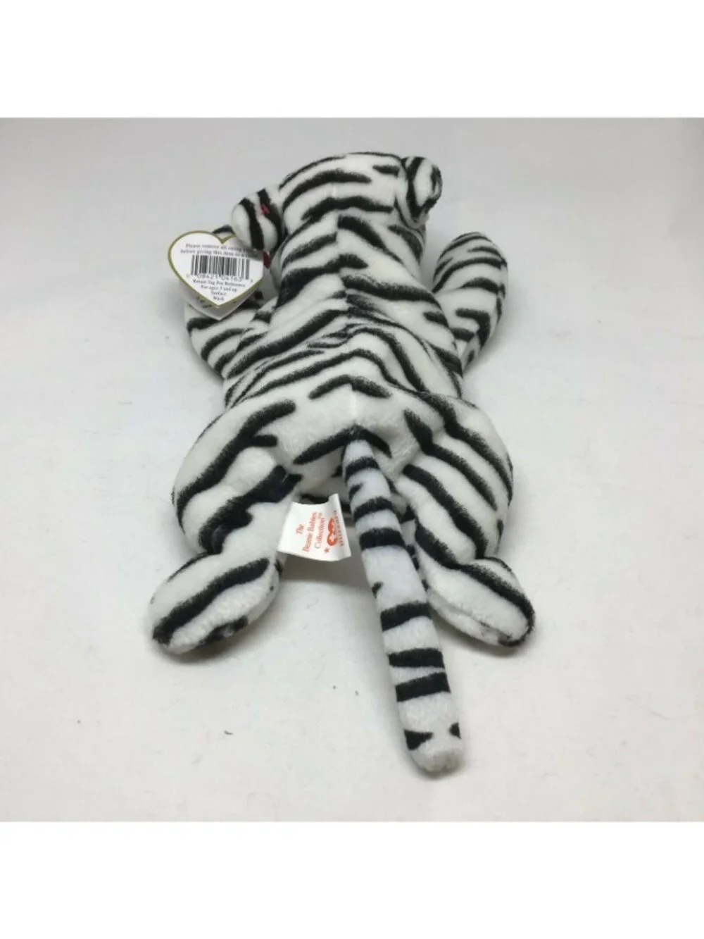 Ty Beanie Baby Blizzard Tiger Black White Stripes Retired Plush Toy Dec 12 1996